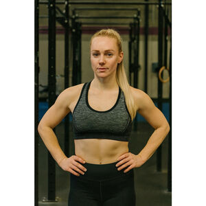 All in Motion Sports Bra Gray Black - Size Medium